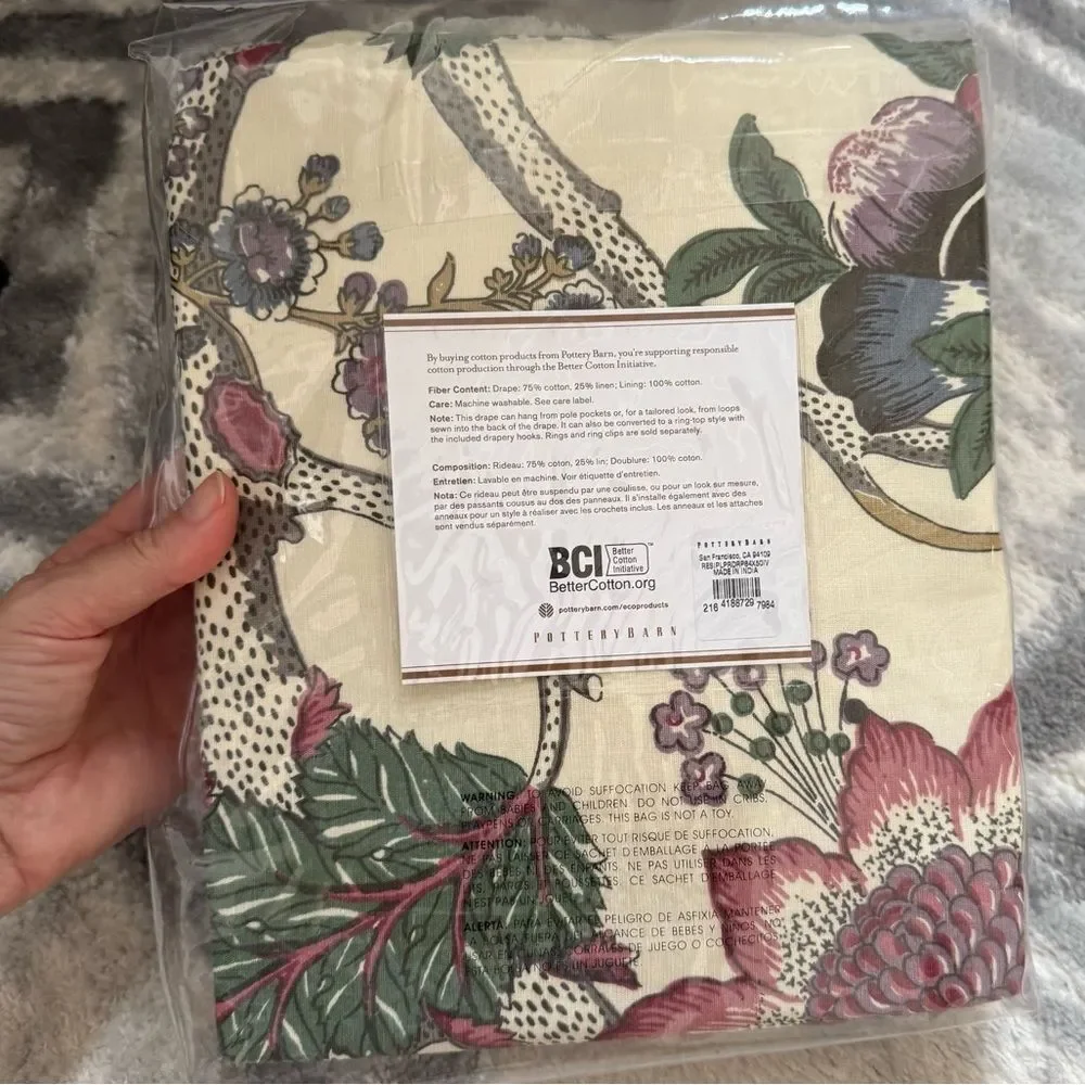 Pottery Barn Resi Palampore Linen/Cotton Curtain Panel 50 x 84